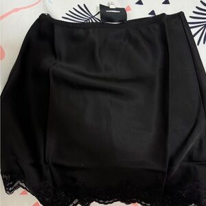 Reformation Neera Satin Skirt Black
